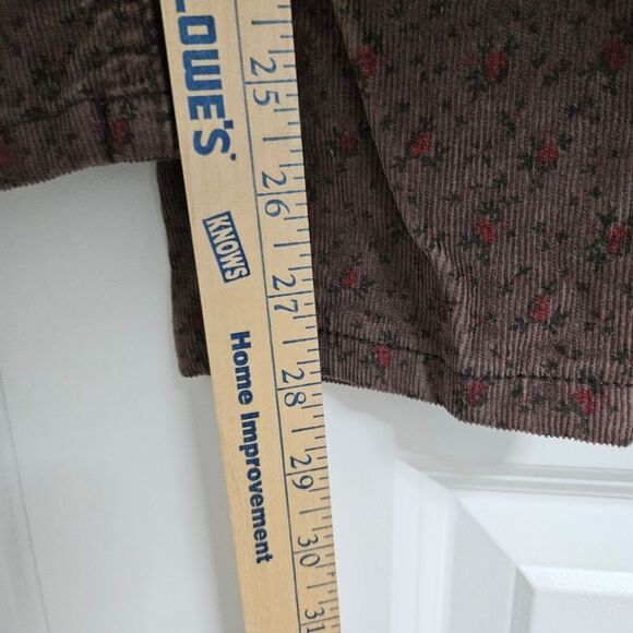 Free People Corduroy Skinny Pants Women's 25 (27x28) Floral Print Low-Rise EUC - Picture 7 of 9